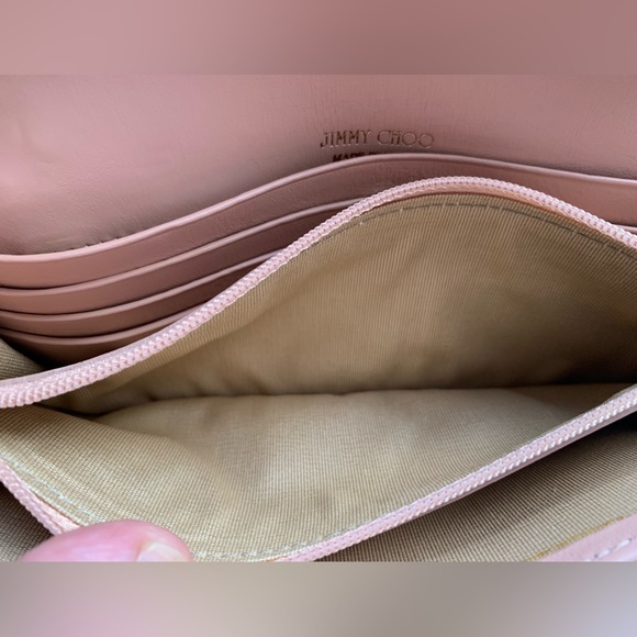 Jimmy Choo Nino Gold Star-Embossed Patent Leather Medium Size Trifold Wallet - Picture 10 of 17